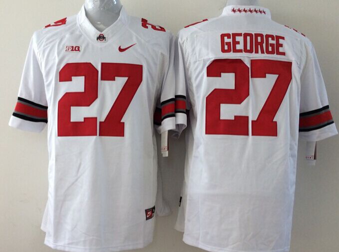 Men's Ohio State Buckeyes Eddie George #27 White Jersey